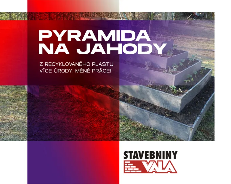 Pyramidové lůžko na jahody z recyklovaného plastu