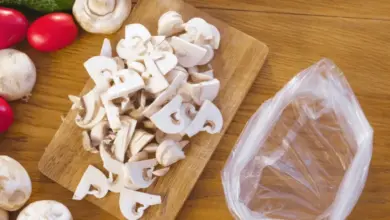 Chopped mushrooms on board